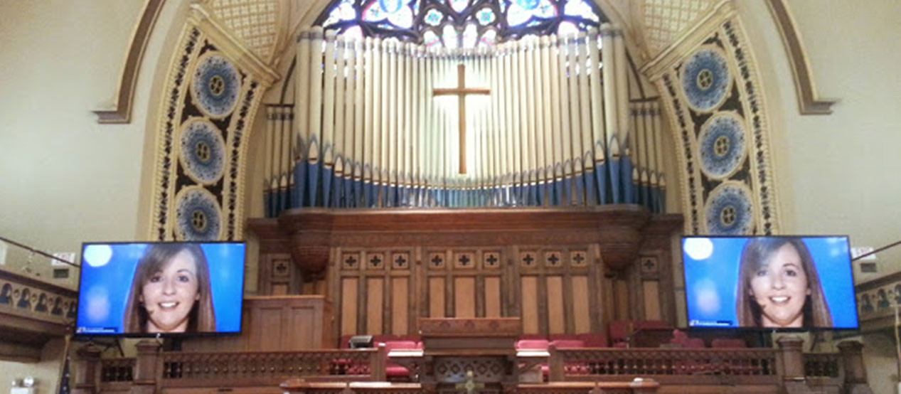 place of worship video presentation system installation
